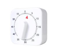 Kitchen Timer, 1 Hour/60 Minutes Count Down Alarm Reminder Square Kitchen Timer, Wind Up Mechanical Timer, Adjustable Egg Timers for Teachers Kids Cooking Timing, Baking Boiling, Exercise, Home,White