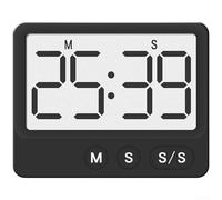 Kitchen Timer, 1 Pack Digital Magnetic Countdown Timer with Large LCD Screen Silent Operation for Cooking Baking Study Office(Y8301 Black)