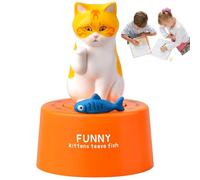 Kitchen Timer, 2.5x3.7" Cute Cartoon Cat Egg Timer Wind Up Dial 360° Rotating ABS Plastic Kitchen Timers for Reading Cooking, Boiling Eggs