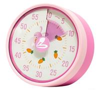 Kitchen Timer, 60-Minute Mechanical Countdown Clock Visual Magnetic Base No Battery Needed Cooking Baking(Pink)