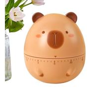 Kitchen Timer - ABS 7.7 x 7 x 7 cm | 60 Minute Manual Mechanical Capybara Poly Clock | Cute Cartoon Countdown Tool for Cooking, Learning, Homework, Reading, Classroom, Teaching, Office Task