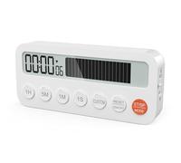 Kitchen Timer, Digital Magnetic Baking Cooking Timer with Countdown Progress Bar, 12/24H Time Pocket Clock Stopwatch, Magnet Timer for Refrigerator Oven Whiteboard, Loud or Mute, Easy to Use, White