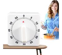 Kitchen Timer - Easy to Use White Mechanical Timer, Versatile Wind Up Mechanical Timerr | 1 Hour/60 Minutes Count Down Alarm Reminder | Adjustable Egg Timers for Teachers Kids Cooking Timing