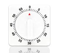 Kitchen Timer for Cooking, Egg Timer for Boiling Eggs, Cooking Timer Clock with Loud Alarm, 60 Minutes 1 Hour Square Wind Up Mechanical Timer, Countdown Alarm Reminder for Baking Cooker Teachers Kids