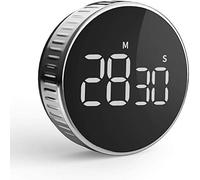 Kitchen Timer, HOMMINI Digital Cooking Timer with Large LCD Display Loud Alarm, One Button Operation Magnetic Countdown Timer, Knob Control, for