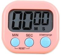 Kitchen Timer, Magnetic Digital Count up&Count down Kitchen Timers for Cooking, Large LCD Screen Clock Alarm Electronic Memory Smart Egg Timers for Cooking Boiling Eggs Toothbursh & more (Pink)