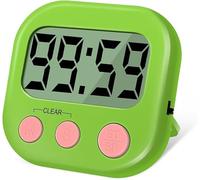 Kitchen Timer, Magnetic Digital Count up&Count down Kitchen Timers for Cooking, Large LCD Screen Clock Alarm Electronic Memory Smart Egg Timers for Cooking Boiling Eggs Toothbursh & more (Green)