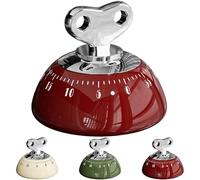 Kitchen Timer Mechanical,2.99×2.99×2.55 In Magnetic Timer,60 Minute Countdown Visual Timer&15 Second Reminder,Classic Kitchen Timers for Cooking,Home & Office(ABS Body, Magnetic Backing) (Red)