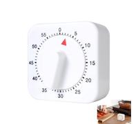 Kitchen Timer Mechanical, 60-Minute/1 Hour Wind-Up Mechanical Timer, Countdown Square Cooking Clock, No Battery Cooking Clock with Loud Alarm for Baking, Boiling Eggs, Kitchen, Exercise, White