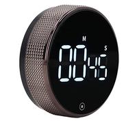 Kitchen Timer - Rotating Silent Magnetic Suction, Kids Study Timer, LED Countdown Timer, Black