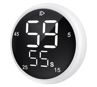 Kitchen Timer, Smart Productivity Timer, Magnetic Digitial Timer, Desk Timer in Classroom, ADHD Timer for Kids, Countdown timer with 5 15 25 45 Mins Shortcut Setting (White)