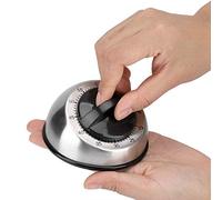 Kitchen Timer, Stainless Steel Countdown Timer 60 Minute Countdown Reminder Mechanical Wind up Time for Cooking Baking Sports Games