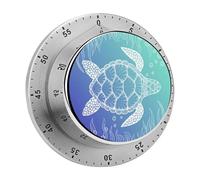 Kitchen Timer Turtle Underwater Mechanical Magnetic Stainless Steel For Cooking Fitness Baking Learning Kitchen 8cm