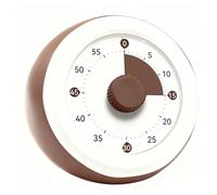Kitchen Timer with Large Number Disk, Kids Visual Timer Silent Countdown Clock Timers for Classroom Teacher Must Haves, 60-Minute Desk Visual Timer for Kids Home School Cooking, White Brown