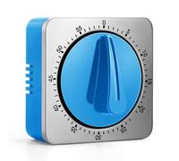 Kitchen Timers for Cooking, Chef Cooking Timer Clock with Loud Alarm,100% Mechanical Desk Timer - No Batteries Required -Magnetic Back, Exquisite Stainless Steel Body -Countdown Reminder Magnetic-Blue