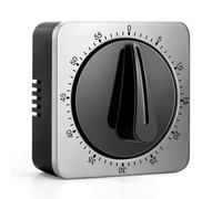 Kitchen Timers for Cooking, Chef Cooking Timer Clock with Loud Alarm,100% Mechanical Desk Timer - No Batteries Required - Magnetic Backing, Exquisite Stainless Steel Body - Countdown Reminder Magnetic