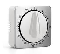 Kitchen Timers for Cooking, Chef Cooking Timer Clock with Loud Alarm,100% Mechanical Desk Timer - No Batteries Required - Magnetic Backing, Exquisite Stainless Steel Body - Countdown Reminder Magnetic