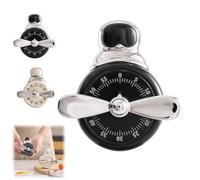 Kitchen Timers for Cooking - Mechanical Loud Sound Pilot, Extra Loud Alarm | Manual Wind Up Timer for Cooking Baking Home Office Classroom Oven (black)