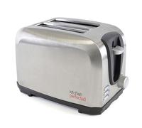 Kitchen Toaster Wide Slot 2 Slice 700W - Brushed Steel