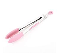 Kitchen Tongs 1pc Stainless Steel Kitchen Tongs Clip Salad Bread Cooking Food Serving Tools(Pink)