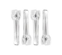 Kitchen Tongs Food Serving Small - Plastic Tongs for Buffet Serving Salads and Barbeque, Ice and Sugar in Bars -Food Grade Material Serve Toast and Sweets Hygenically Without Hand Touch (4pack)