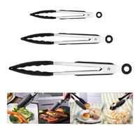 Kitchen Tongs Set of 3,Cooking Tongs with Stainless Steel with Long Handle & Non-Slip Silicone Grip for Cooking and Grilling