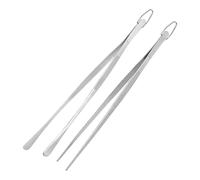 Kitchen Tongs Toothed Tweezers 1Pc/1Set 16/20/25/30cm Stainless Steel Long Food Tongs Sturdy Beef-Meat Barbecue BBQ Tool Kitchen Accessories(1 Set-30cm Silver)