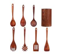 Kitchen Tool Kit - Wooden Kitchen Accessories Series, Safe Serving Spoons, Palm Blenders, Handmade Design Comfortable Grip Meal Prep Supplies Q