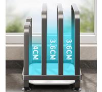 Kitchen Tool Organizer Rack for Cutting Boards Baking Trays and Cookie Sheets with Minimalist Profile (3 Gray)