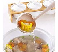 Kitchen Tools Reusable Plastic Soup Spoon Colander (Beige) Clever design