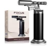 Kitchen Torch Lighter, Powerful & Windproof Jet Torch Flame, Butane Gas refillable, Multi-Purpose Blow Torch Lighters for Cooking, Creme Brulee, BBQ, Soldering (NO Butane Gas)