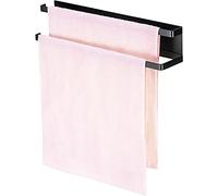 Kitchen Towel Holder - Magnetic Bar for Refrigerator, Door, Oven & Dishwasher - No Drilling Cabinet Rack for Dish Towels - Modern Multi-Function Black