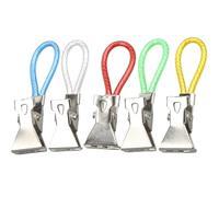 Kitchen Towel Hooks - 5 Pieces Colourful Bathroom Items, Small Metal Clips for Tea Towels | Suitable for Kitchen, Rent, Apartment, Dormitory, Camper, Office, Closet, Laundry, Ga