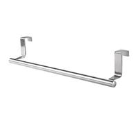Kitchen Towel Rack, Towel Holder for Cupboard Drawer Cabinet, Over Door Tea Hand Towel Rack 23cm, Door Hanger, Over the Door Towel Rail for Bathroom- Anti Slip Anti Scratch Stripe,No Drilling (Silver)