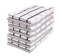 Kitchen Towels 12 Pack - Dish Towels and Dish Cloths - Hand Towel and Dishcloths Sets - 100% Soft Ring Spun Combed Cotton - Great for Cooking in Kitchen or Household Cleaning - Size 15" x 25" (Gray)