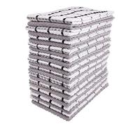 Kitchen Towels - Dish Towels and Dish Cloths - Hand Towel and Dishcloths Sets - 100% Soft Ring Spun Combed Cotton - Great for Cooking in Kitchen or Household Cleaning - Size 15" x 25" (Grey, 24)