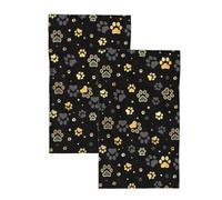 Kitchen Towels Set of 2 Dog Paw Print and Stars Bathroom Hand Towel Small Bath Towels Kitchen Dish Guest Towel for Hotel,Spa,Gym,Home Decor 14.5"X28"