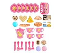 Kitchen Toy - 33 Pieces Mini Tea Game Safe - Complete Kitchen Set for Birthday Christmas New Year Easter Home Indoor Boys Girls
