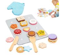 Kitchen Toy Food Set, Play Your Food Set for Kids | Wooden Kids Cookie Play Food Set - Kitchen Toys for Kids, Cute Dessert Play Set for Kindergarten, Kindergarten, Preschool