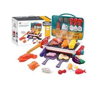 Kitchen Toys for - Heavy Duty Interactive BBQ Kit with Food, Color Changing Sound and Light Grill Set | Dustproof Cover for Outdoor Kitchen Set