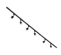 Kitchen Track Light Kit with Soho GU10 Spotlight Fixture & LED Bulbs Litecraft (Black, 3M 6 Light)