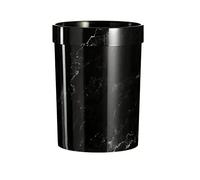 Kitchen Trash Can 8L/12L Household Garbage Can Without Lid Practical Plastic with Pressed Ring in Living Room, Bedroom Waste Bin(Black,8l)