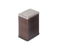 kitchen Trash Can Bathroom Home Square Stainless Steel Crevice Shaking Lid Creative Fashion Leather Living Room Bedroom Bathroom Office