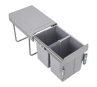 Kitchen Trash Can Cabinet 20L Dual Pull-Out Bins Built-In Recycling Bin Waste Sorting System with Handle & Lid Space-Saving Design for Efficient Waste Management