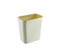 Kitchen Trash Can Household trash can living room cream style bedroom light luxury high-end modern simple square without cover plastic pressure ring Waste Bin(Green,Small)