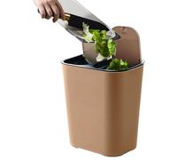 Kitchen Trash Can - Toilet Bin With Lid | Rubbish Bin | Space-Saving Rectangular Garbage Container | 18L Waste Basket With Push-Button For Camping Backyard Patio Garden Bathroom Outdoor Laundry Dining