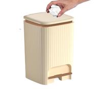 Kitchen Trash Can with Lid | Press the Foot Pedal Trash Can | Odor Proof Quiet Waste Bin 15L for Restroom Bedroom Bathroom Dorm Laundry Rv Living Room