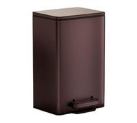 Kitchen Trash Can with Lid, Stainless Steel Garbage with Foot Pedal, Soft Close Step with Inner Bucket for Home Office Commercial Garbage Bin(Wine Red,13L)