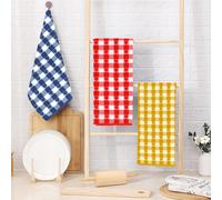 Kitchen Trends Jacquard Hearts Pattern Easy Care Tea Towels, Pack of 3 in Navy | Size: 3 Pack Kitchen Trends Navy 3 Pack