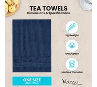 Kitchen Trends Striped Jacquard Easy Care Tea Towels, Pack of 3 in Navy | Size: 3 Pack Kitchen Trends Navy 3 Pack